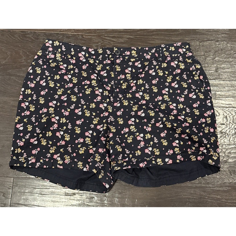 Lane Bryant Womens Size 20 Shorts Colorful Ditsy Floral Pockets Flex Band Preppy